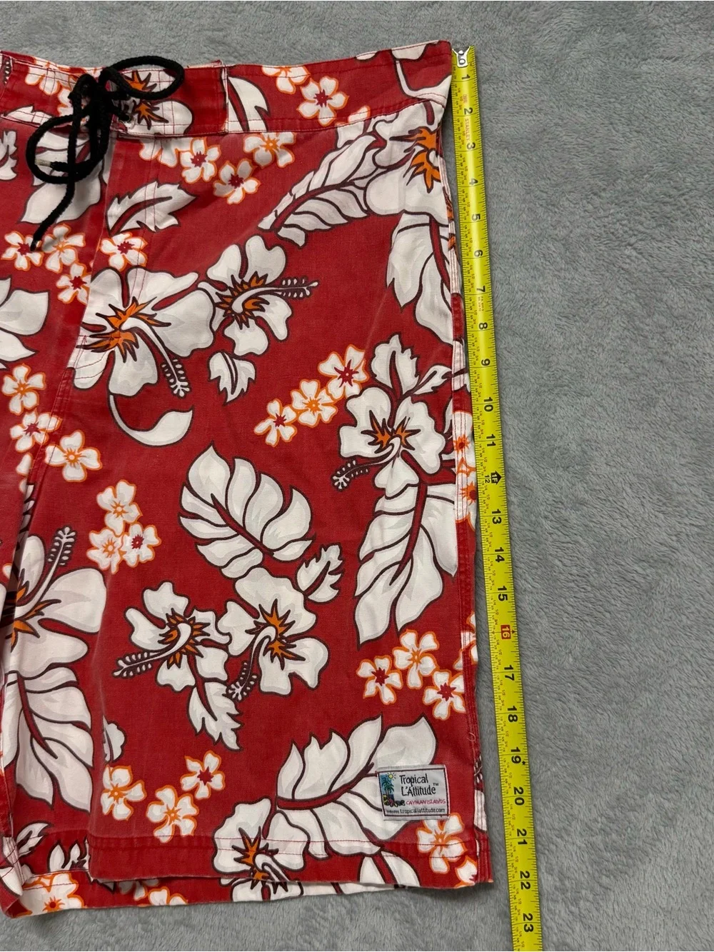 Vintage Tropical L’Attitude Mens 38 Board Shorts Hawaiian Floral Surf Y2K Swim